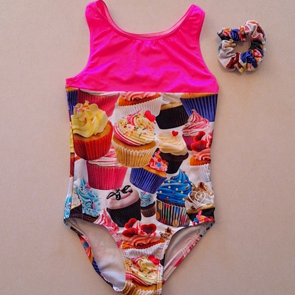 🛼Gymnastics Cupcake Leotard + matching scrunchie